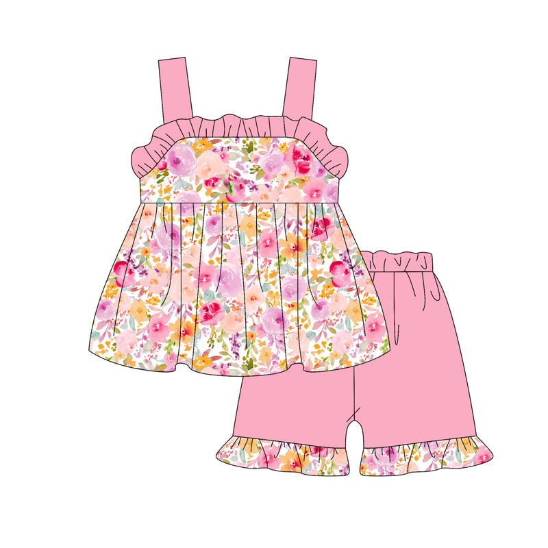 3.14GSSO2351 Flower pink sling suit