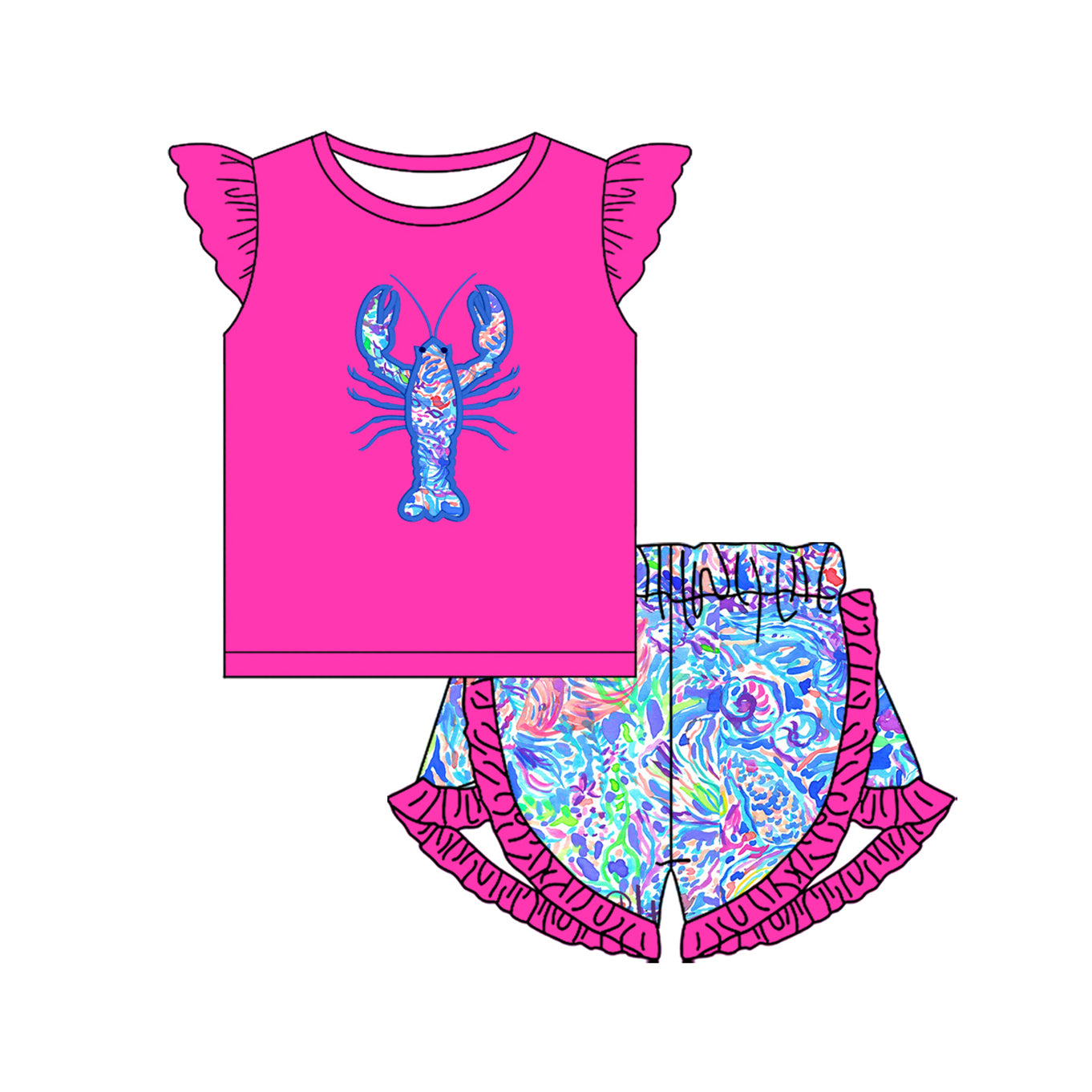 3.27GSSO2534 Rose Red Lobster Summer Suit