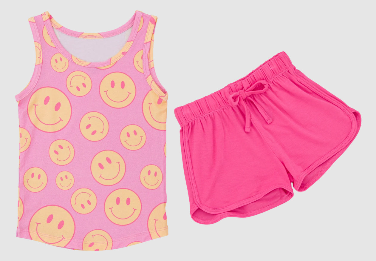 6.4GSSO2605 Smiley face short-sleeved suit