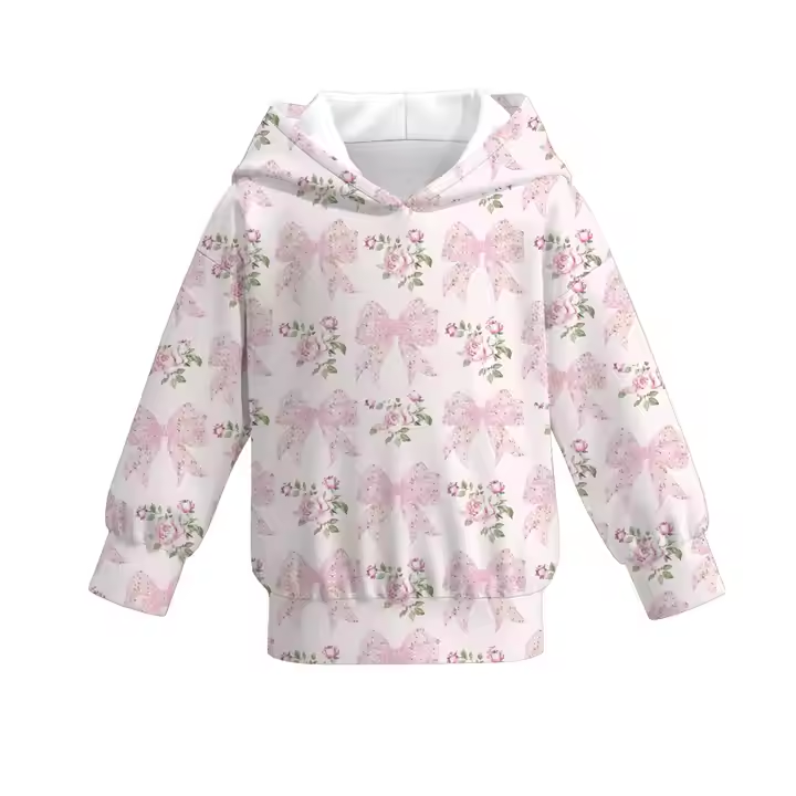 5.28GT1058 Bowknot pink long-sleeved sweatshirt