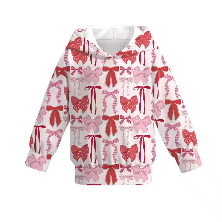 5.28GT1059 Red bow long-sleeved sweatshirt