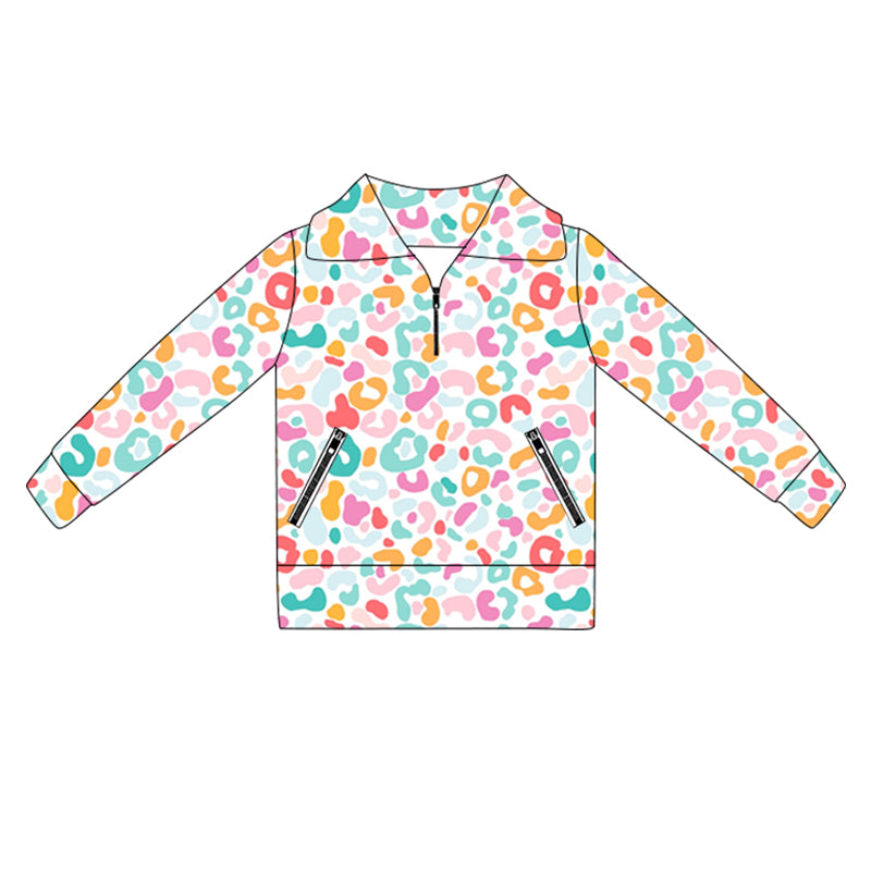 6.2GT1068 Leopard print long sleeve yoga top