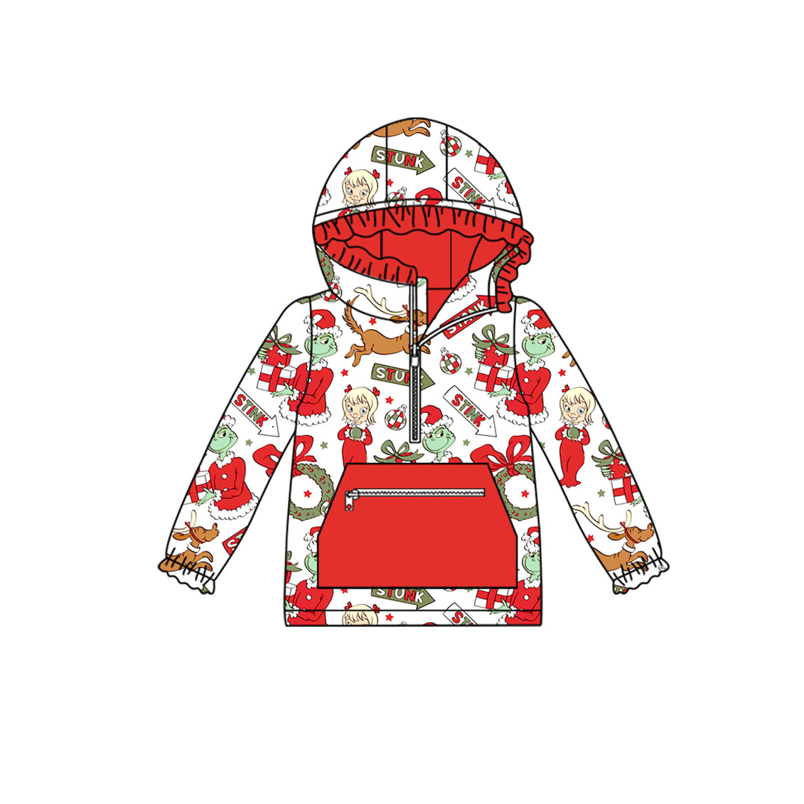 X820 GT1146 Cartoon Christmas Girls Top