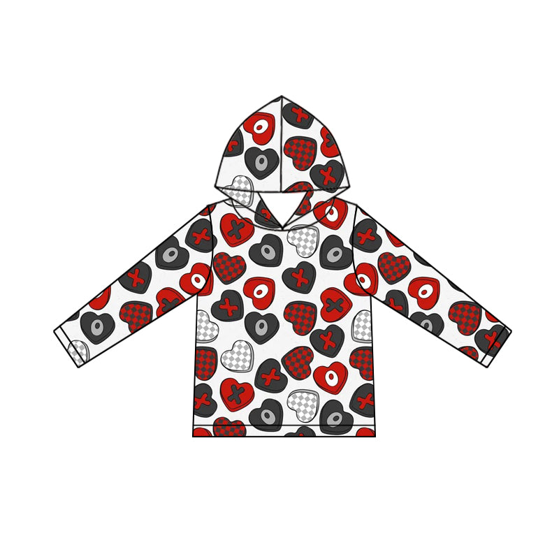 X924 GT1243 Red Heart Cartoon Long-Sleeved Top