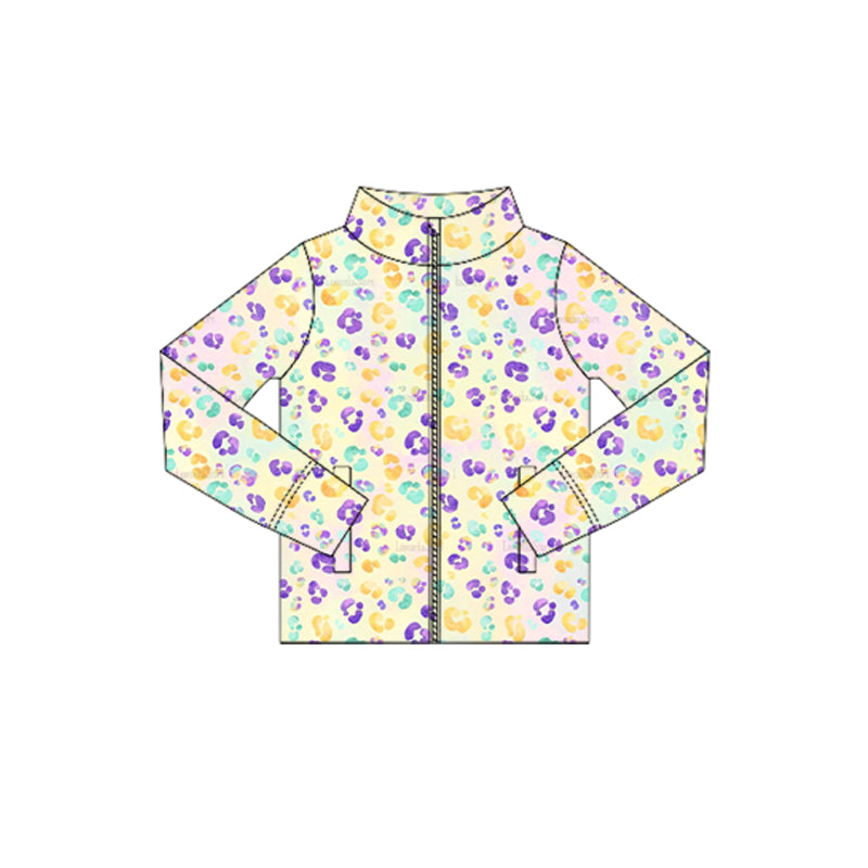 X10.22 GT1354 leopard print zip-up top