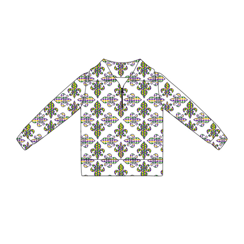 X10.23 GT1359 Purple Cartoon Zipper Yoga Top