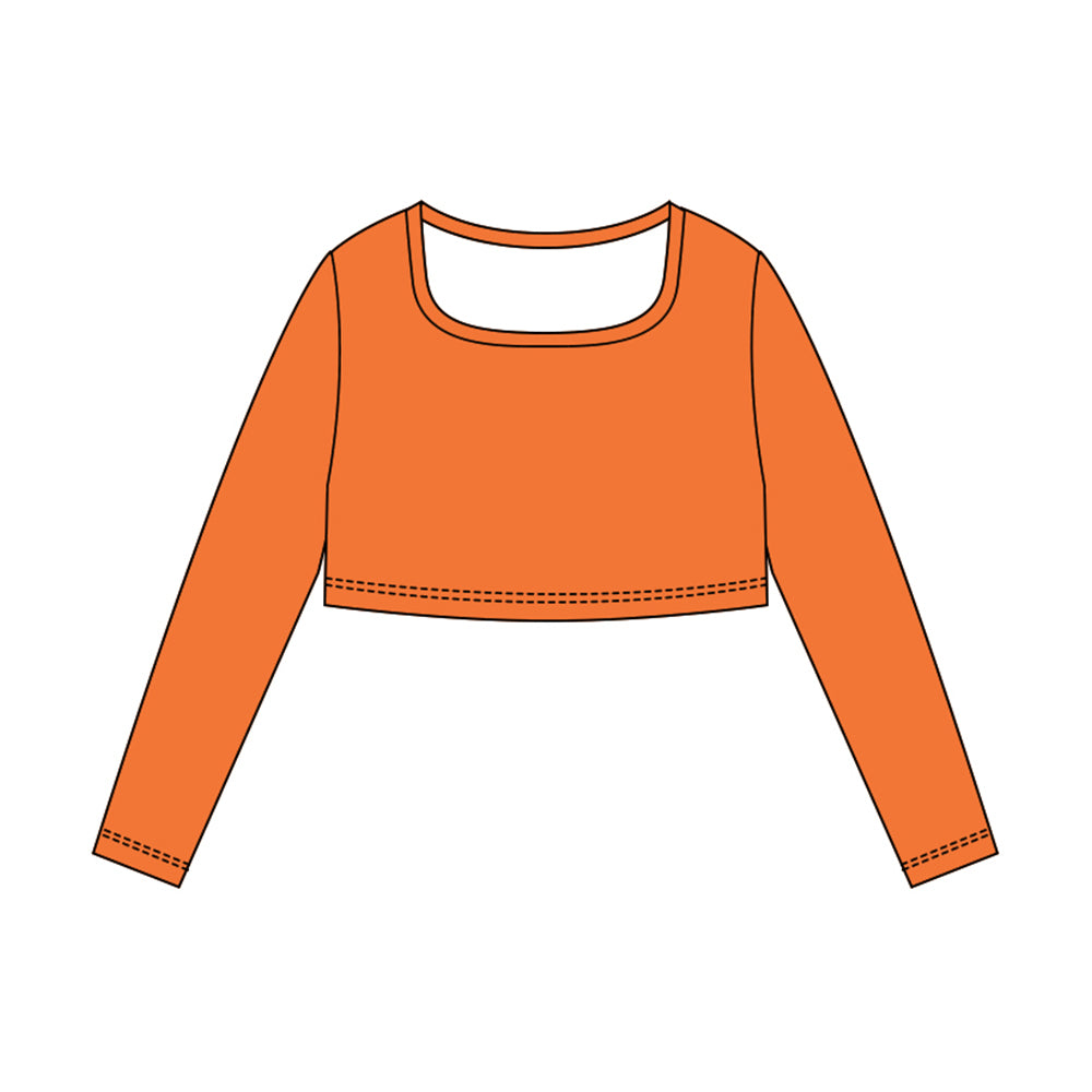 X10.25 GT1384 Orange Yoga Long-Sleeved Top
