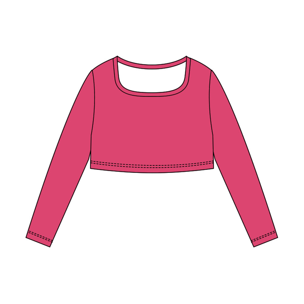 X10.25 GT1387 Bright Red Long-Sleeved Yoga Top