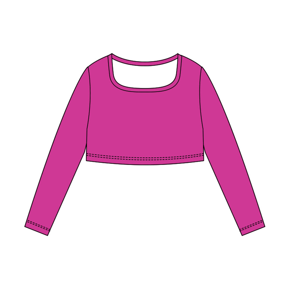 X11.1 GT1388 Rose Red Long-Sleeved Yoga Top