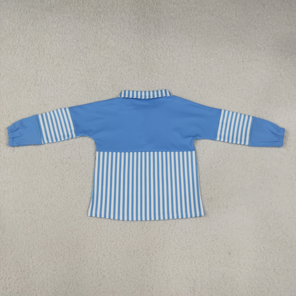 NEW RTS NO MOQ Yoga GT1716 Baby Girls Blue Stripe Yoga Active Zip Pullovers Tops