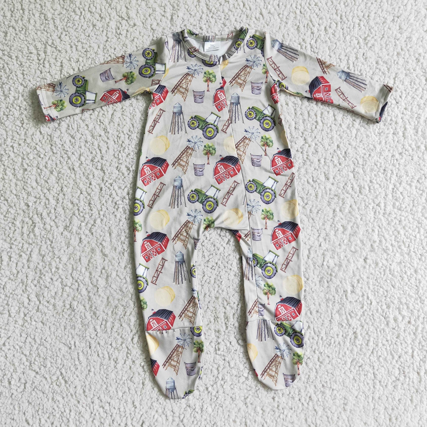 LR0099 Farm house car long sleeve jumpsuit