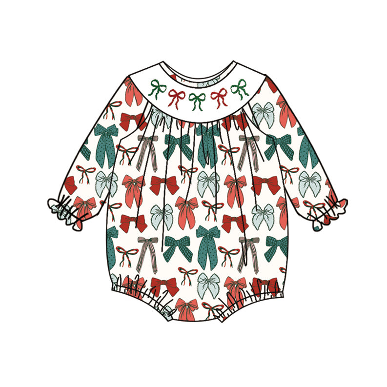 3.22LR2185smock bow toddler clothes