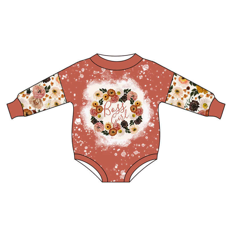 5.10LR2193 Flower Letters Long Sleeve Toddler Clothes