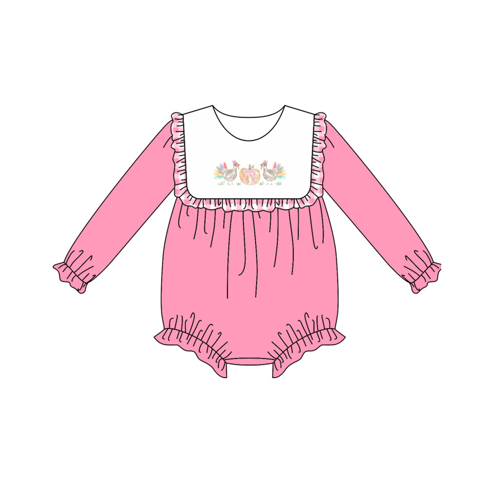 6.6LR2287 Pink Turkey Long Sleeve Toddler Clothes