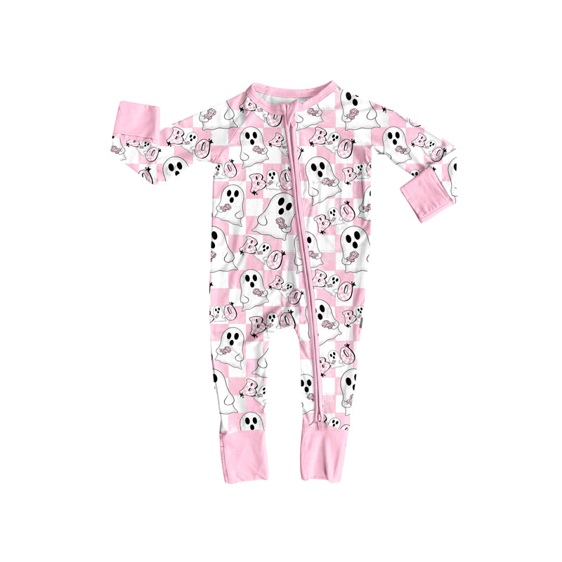 6.6LR2288 Halloween pink zipper long-sleeved toddler clothes