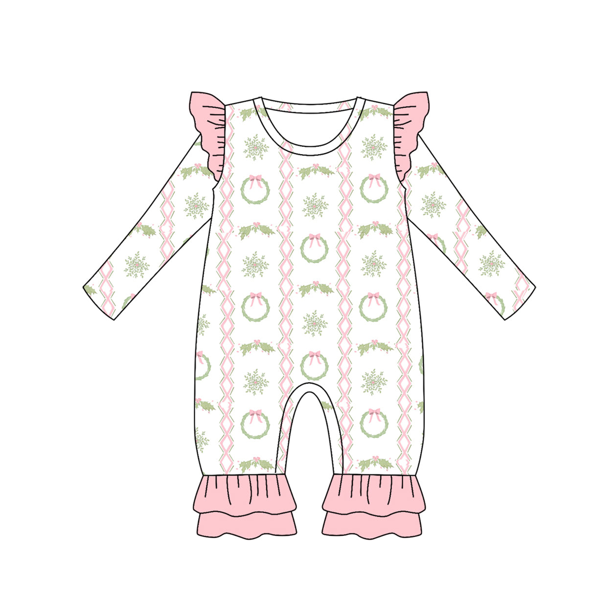 6.18LR2339 Christmas pink long-sleeved toddler clothes
