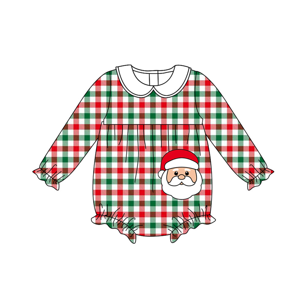 6.26LR2357 Santa Claus plaid green toddler clothes