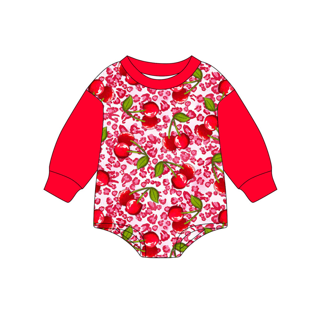 7.5LR2370 Cherry leopard print long sleeve toddler clothes