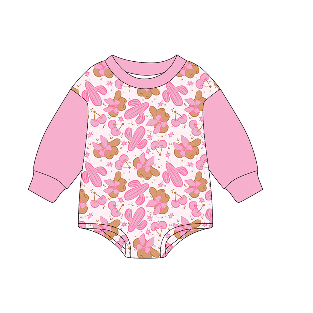 7.5LR2372 Pink Cactus Hat Long Sleeve Toddler Clothes