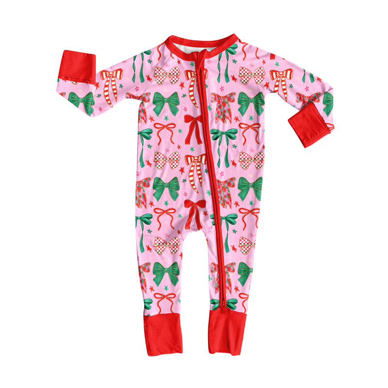 7.28LR2476 Bow Zipper Baby Toddler Clothes