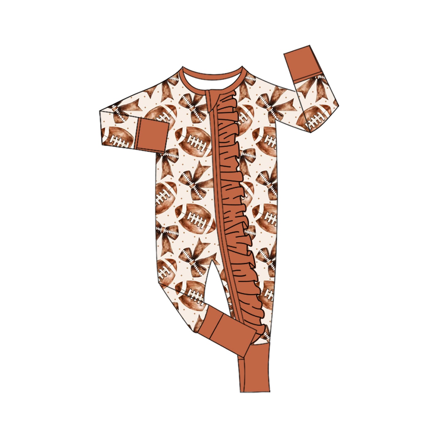 X821LR2572 Rugby Brown Girls Baby Clothes