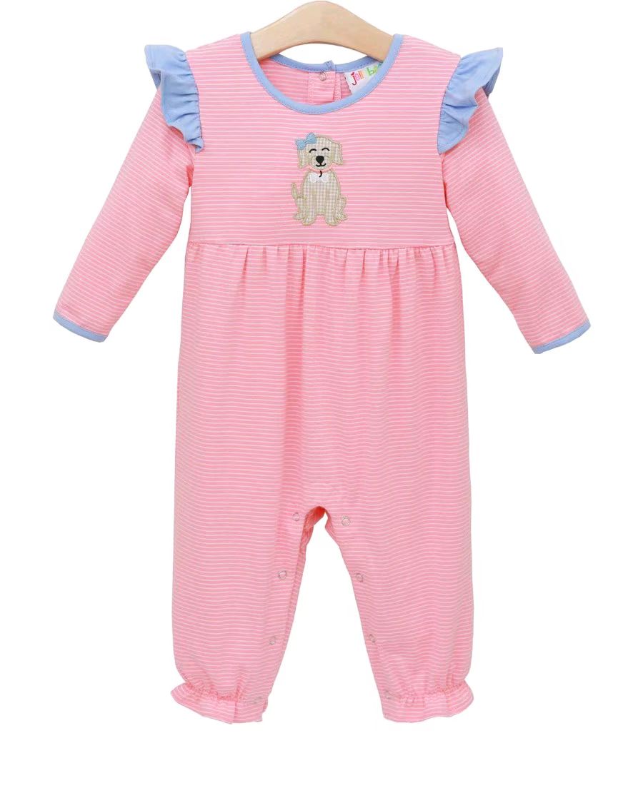X819 LR2580 Puppy Pink Long Sleeve Toddler Clothes