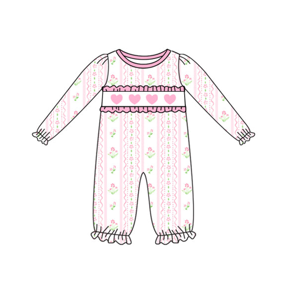 X925 LR2714 Heart-shaped pink long-sleeved toddler uniform