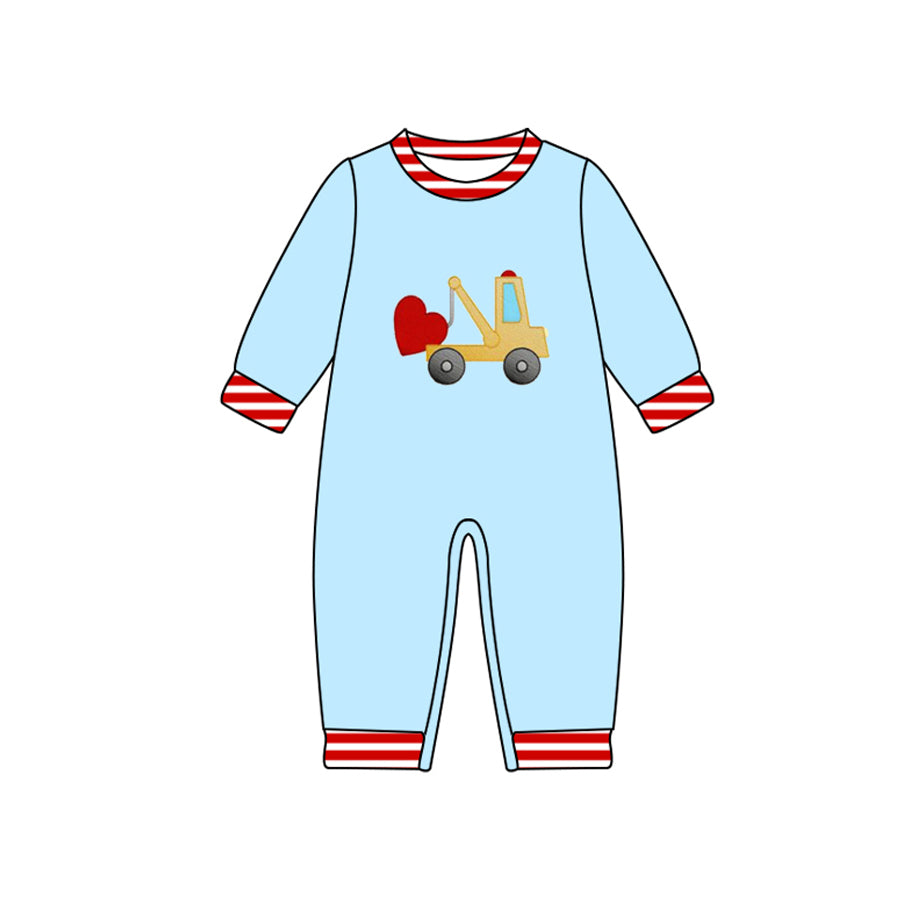 X925 LR2719 Heart Excavator Striped Long-Sleeved Toddler Clothes