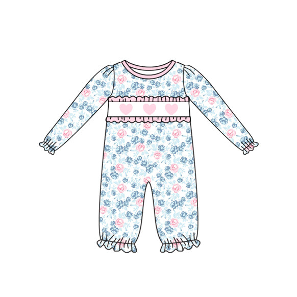 X10.31 LR2764 Heart-shaped Pink Long-sleeved Romper