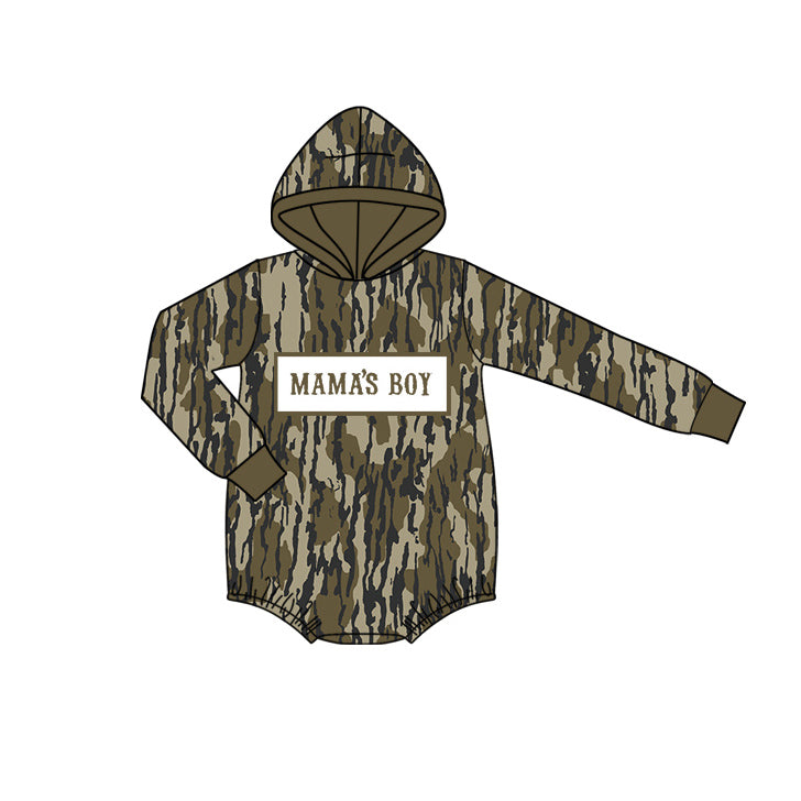 X10.14 LR2793 Mom's Boy's Green Camouflage Hooded Toddler Clothes
