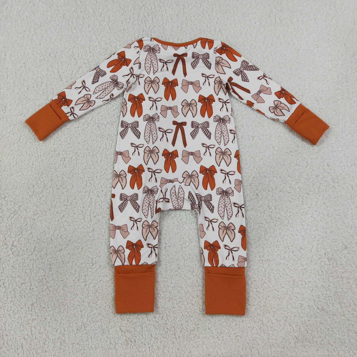 NEW RTS NO MOQ milk silk LR3158 Baby Girls Bows Plaid Fall Two Way Zip Convertible Rompers