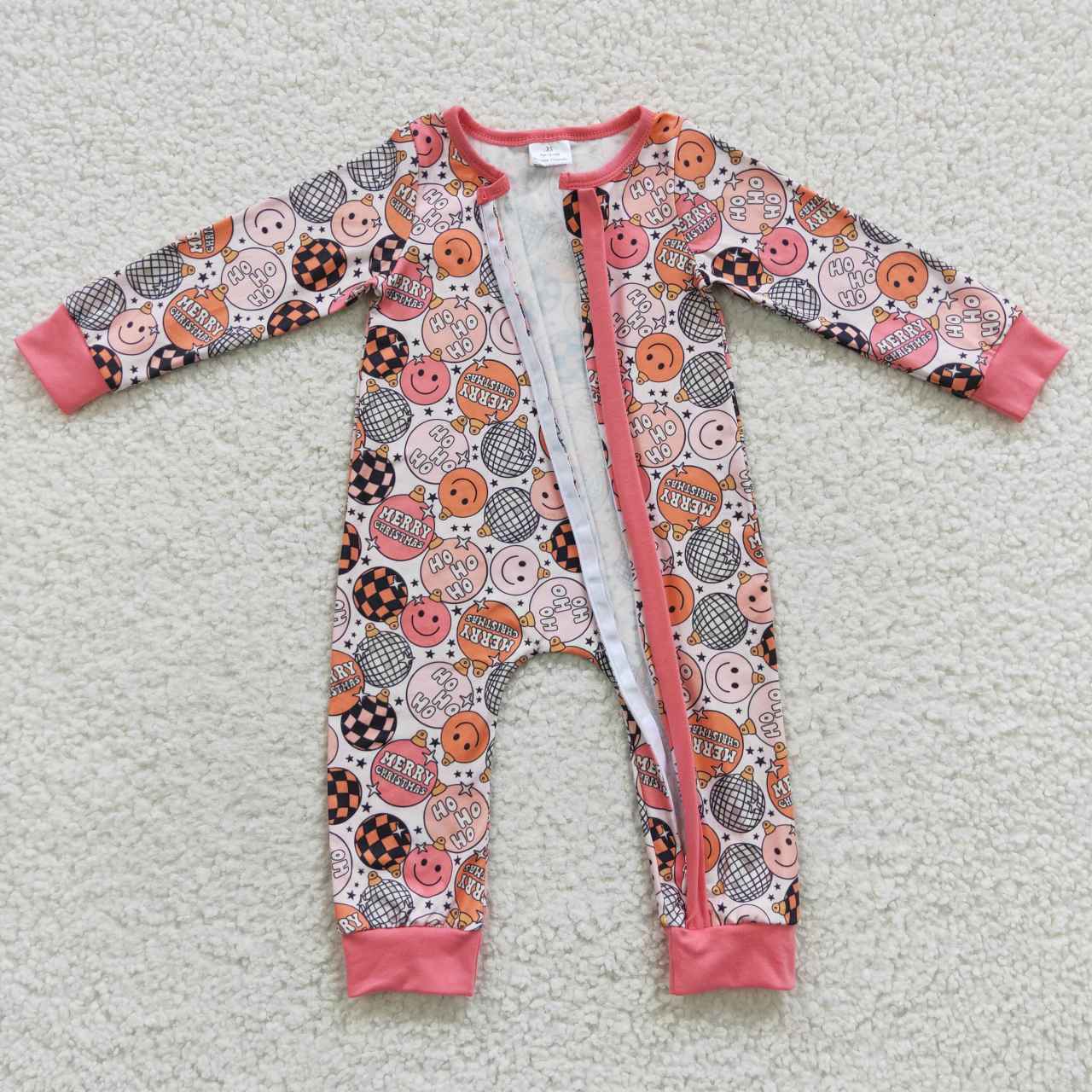 4.15zipper romper hippie smiley girls jumpsuit baby clothes