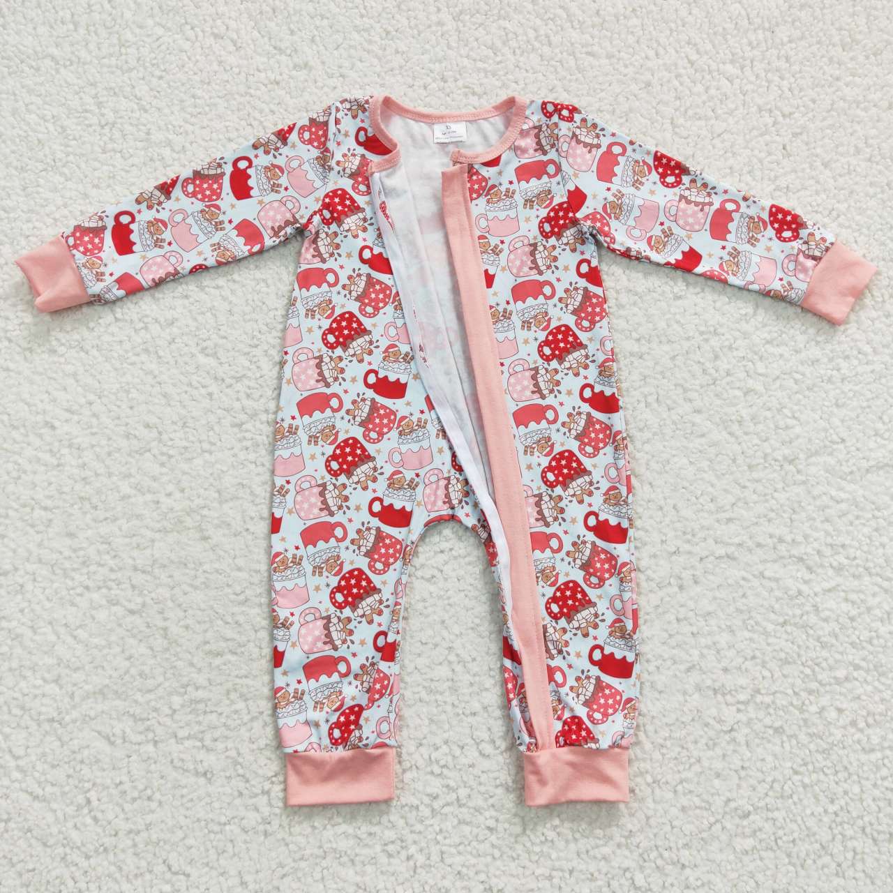 4.15zipper romper christmas girls jumpsuit babyclothes
