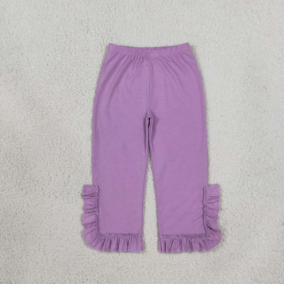 NEW RTS NO MOQ milk silk P1162 Baby Girls Lavender Ruffle Flare Pants Bottom