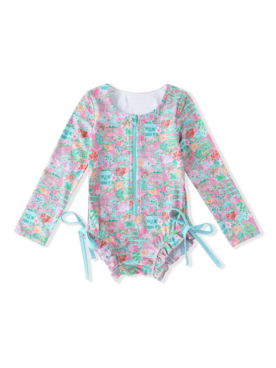 3.8S0539 Zipper long sleeve swimsuit