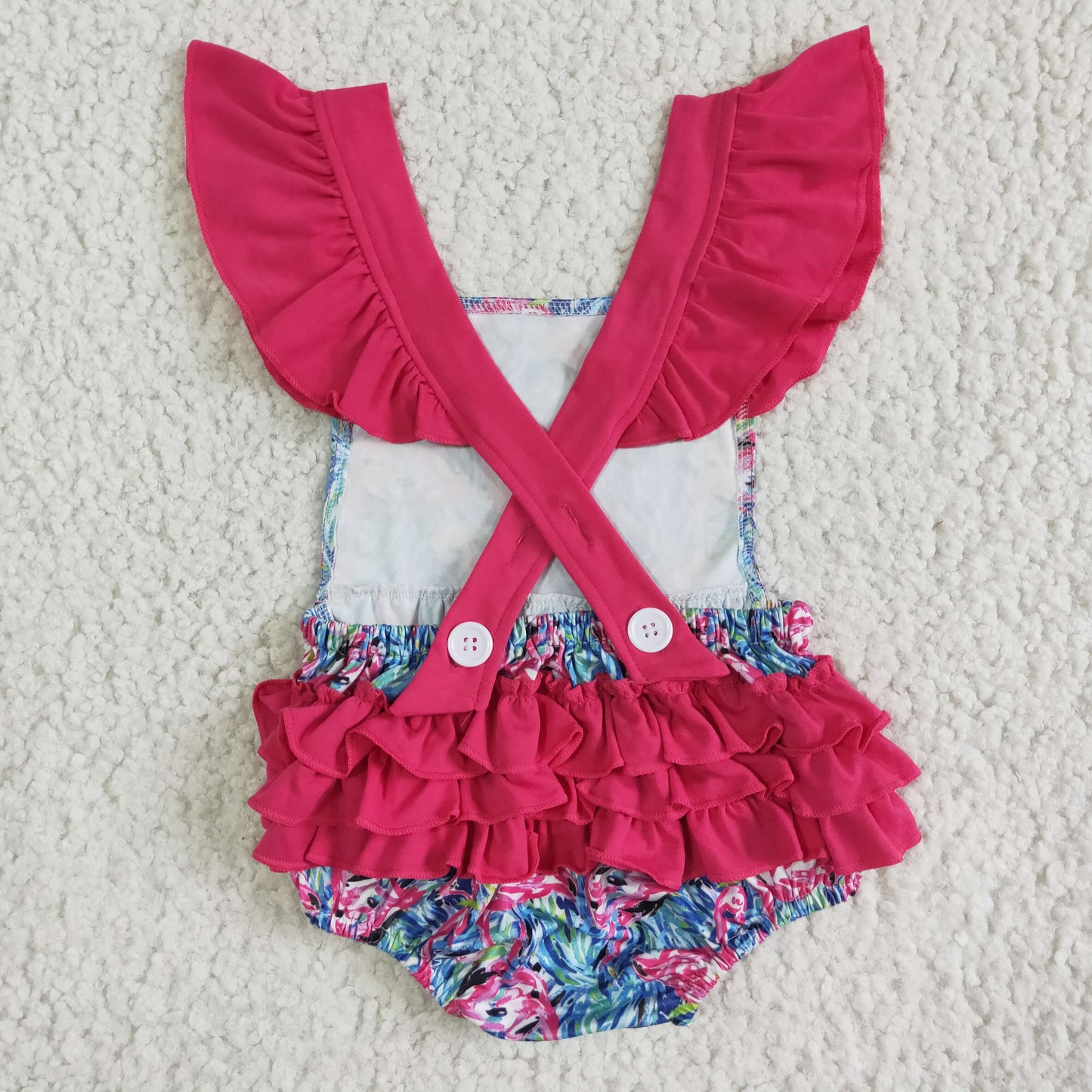 4.12 SR0038 Rose red flower toddler clothes