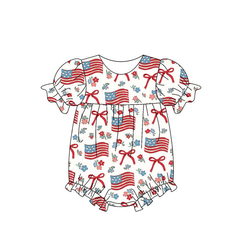 SR2802 Bow Independence Day Toddler Clothes