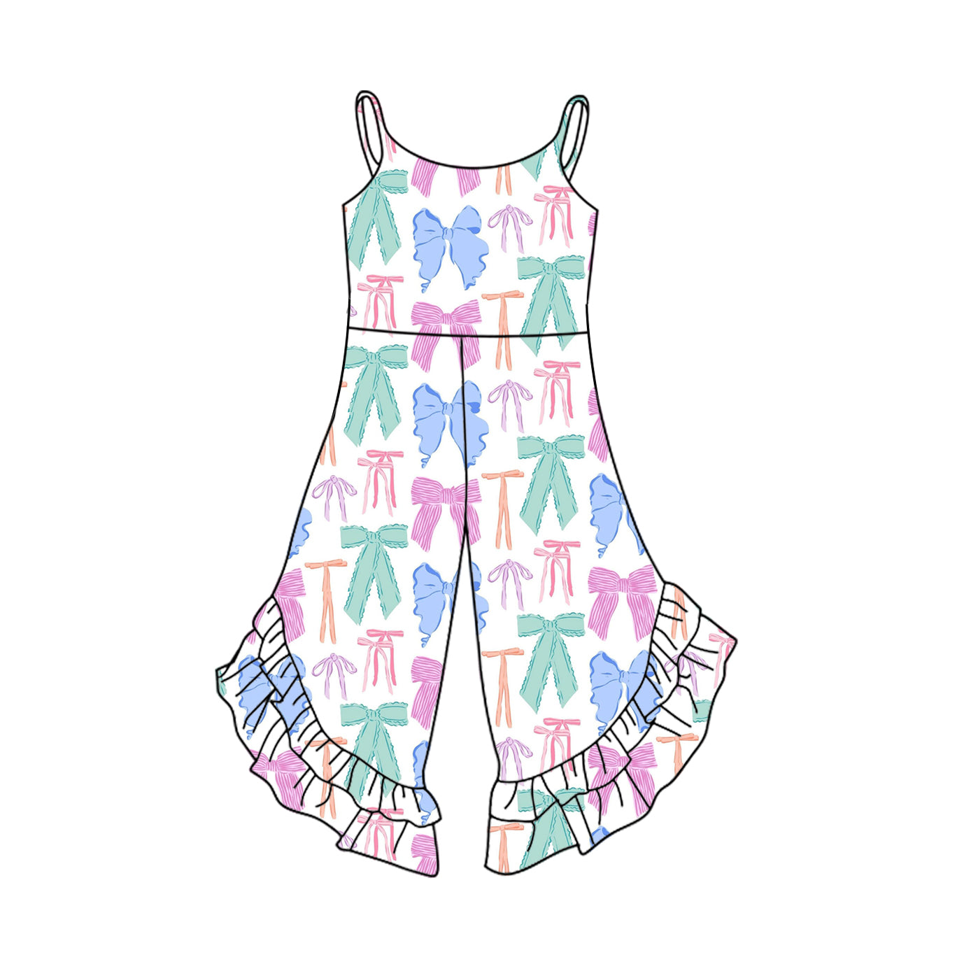 3.7SR2847 Colorful Bow Bodysuit