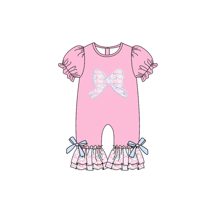 5.21SR3113 Pink Bow Short Sleeve Toddler Clothes