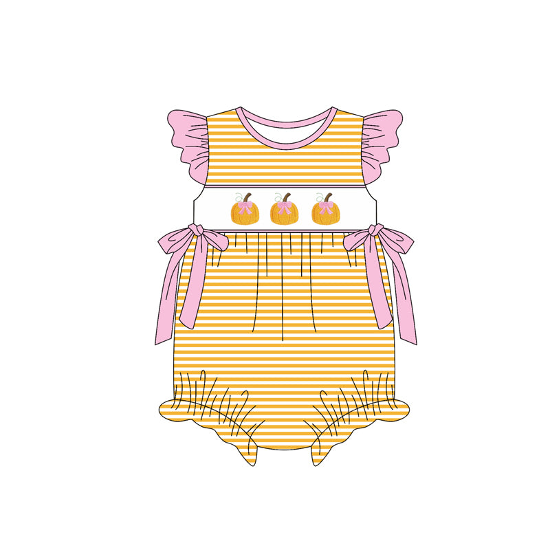 5.28SR3125 Striped Pumpkin Suspender Toddler Clothes