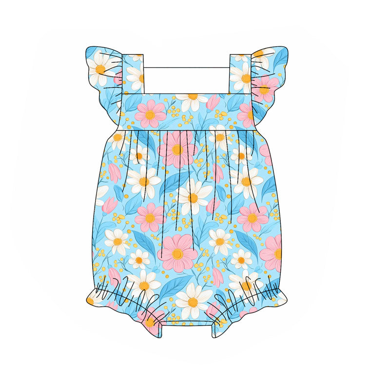 5.28SR3129 Colorful flower toddler clothes