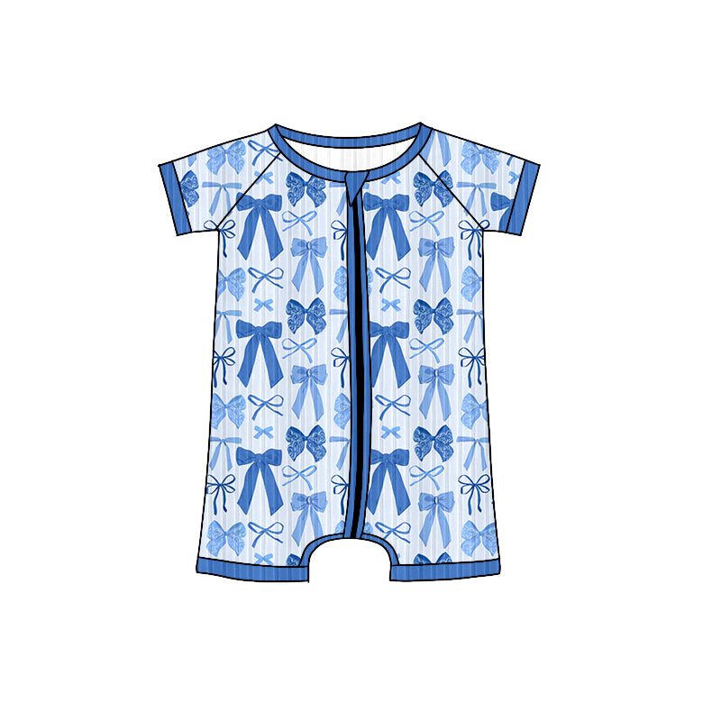 6.6SR3153 Blue bow-knot short-sleeved toddler clothing