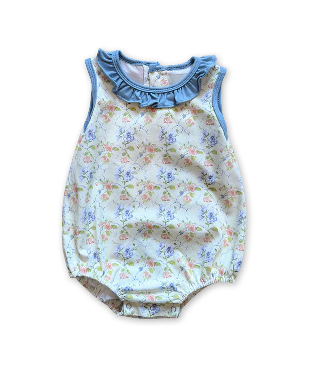 6.11SR3169 Blue Short Sleeve Flower Toddler Clothes