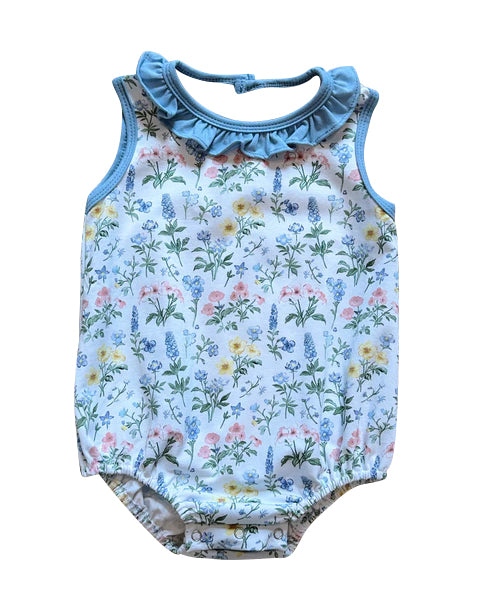 6.11SR3170 Blue short-sleeved chrysanthemum toddler clothes