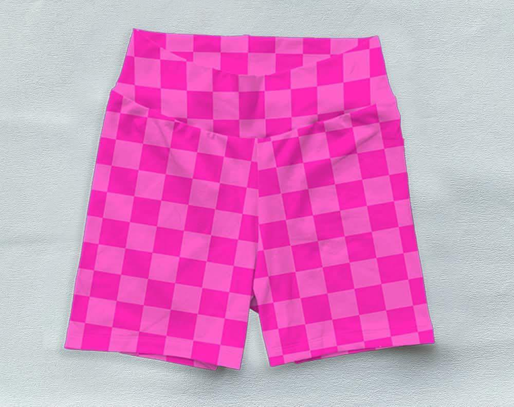 3.26SS0538 Rose red plaid boy shorts