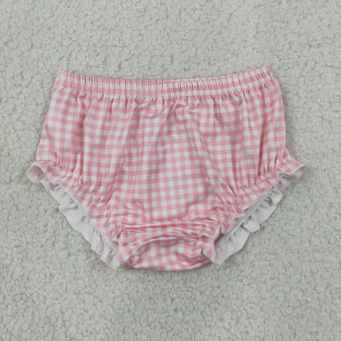 NEW RTS NO MOQ milk silk SS0939 Baby Girls Cute Light Pink Plaid Bummies Shorts Bottom
