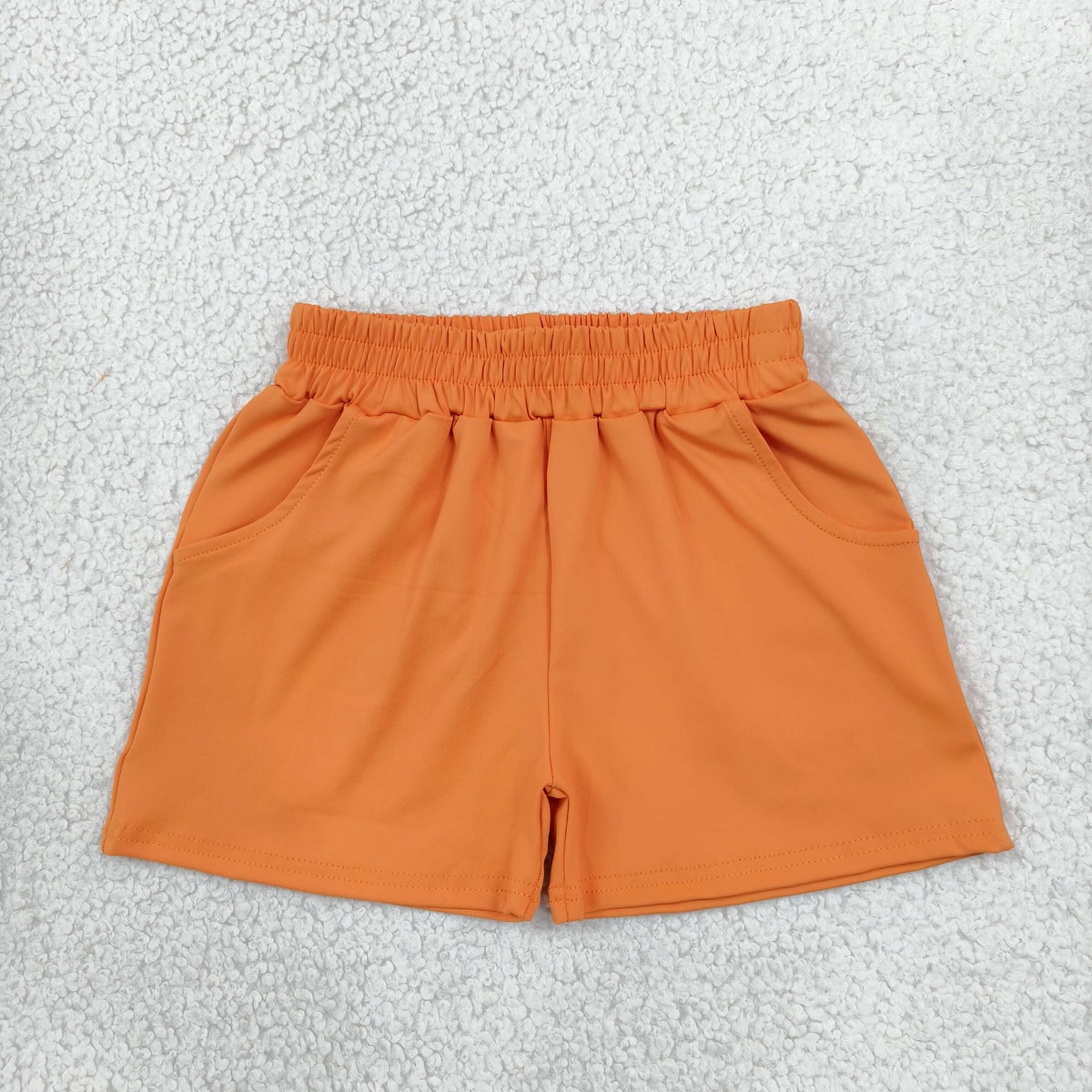 NEW RTS NO MOQ yoga SS0980 Baby Girls Orange Pockets Yoga Active Shorts Bottom
