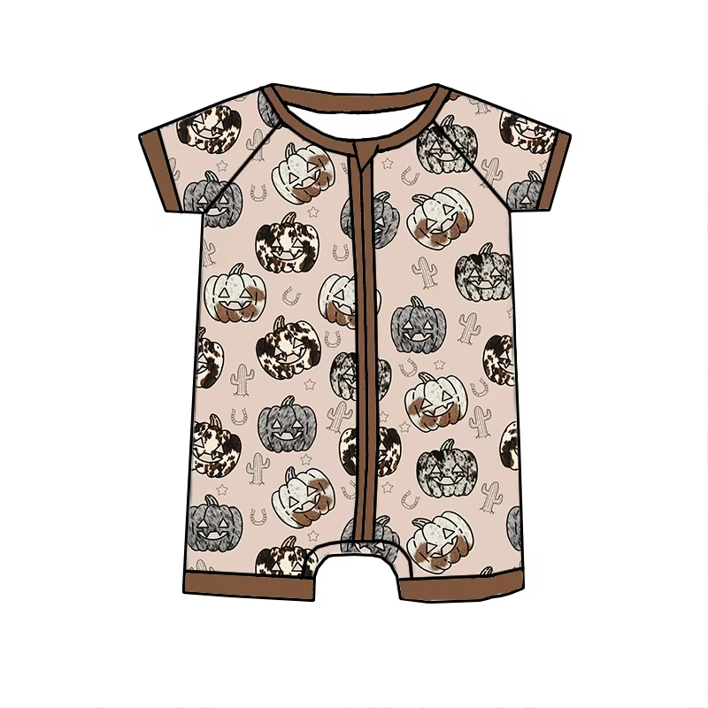 6.16 Halloween Pumpkin Short Sleeve Toddler Clothes