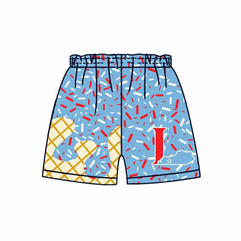 6.30Preorder (moq 5)Baby Boys Drip Blue L Sprinkles Team Shorts Bottoms