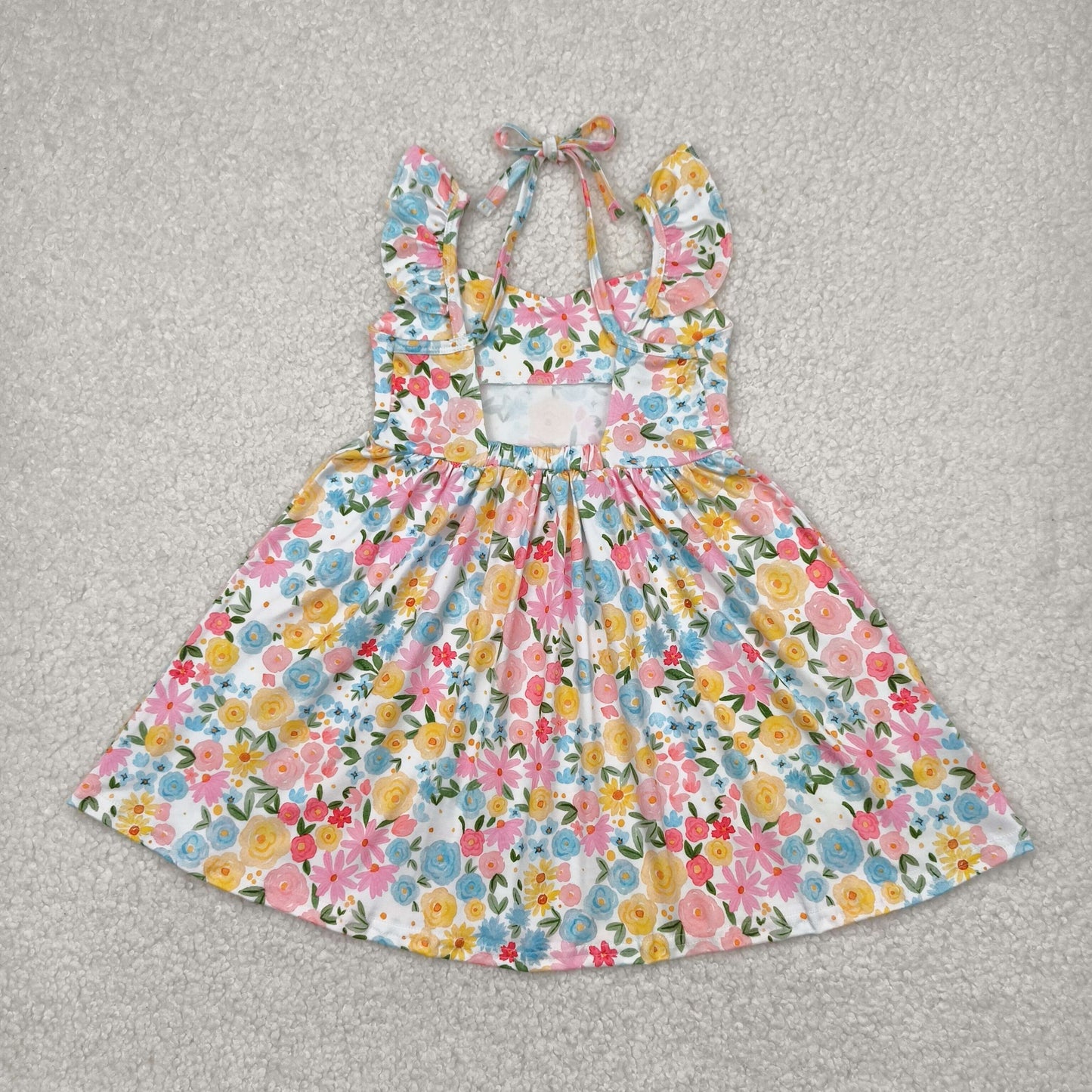 4.15 GSD2207 Floral flower and leaf flying sleeve dress